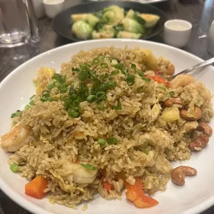 Thai pineapple fried rice with Sauteed Bok Choy