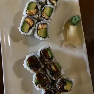 Salmon and Eel rolls