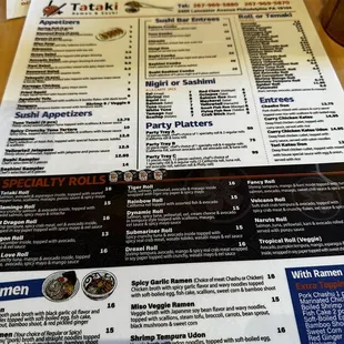 the menu