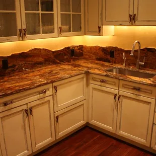 custom broken edge backsplash