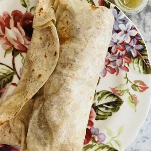 a burrito on a plate