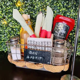 a basket of food items