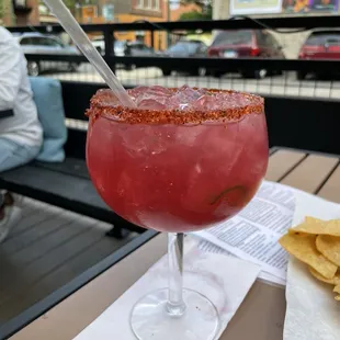 Spicy hibiscus margarita