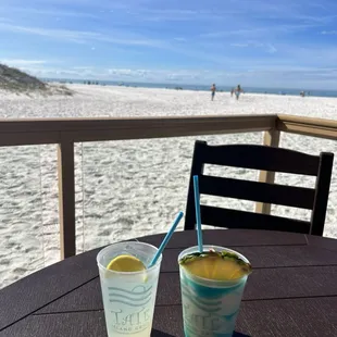 Amazing view, refreshing drinks.  Sandpearl Mai Tai and Blue Pearl