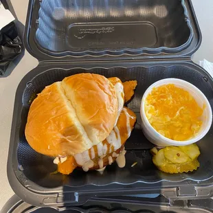 Honey gold sandwich...and the smallest sized side I&apos;ve ever seen.