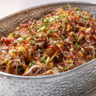 a close up of a dish of food