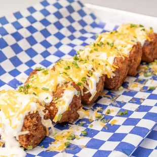 a cheesy bread with cheese and chives