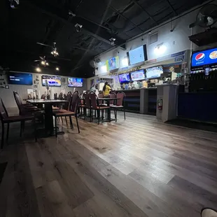 a view of a sports bar