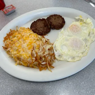 2 eggs plus meat