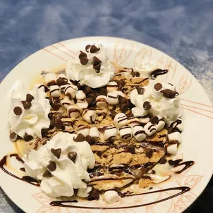 S'mores pancakes and we also have S'mores Waffle