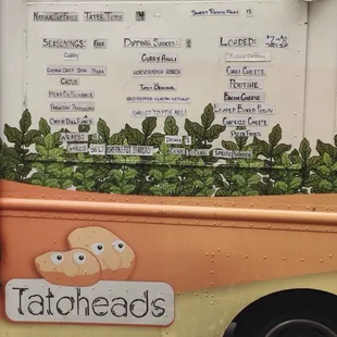 The truck and menu- starting to get a little dirty looking but still amazing food