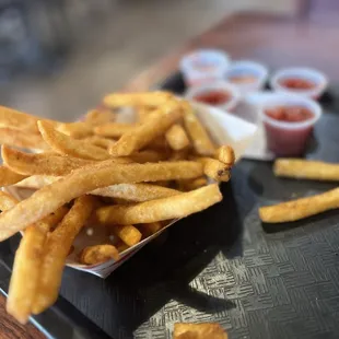 Bay Seasoning fries! Crispy and savory