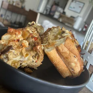 Chicken Cheesesteak with provolone, mushrooms, onion &amp; sweet peppers. Air fried when we got home 100/10