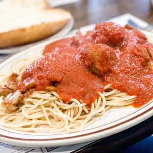 Spaghetti and Meatballs with Mushrooms