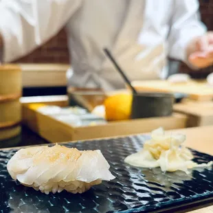 a chef preparing food in a restaurant