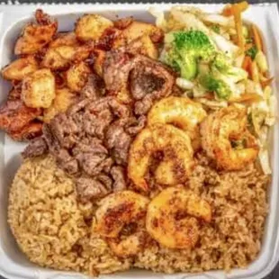 Hibachi Chicken-Beef-Shrimp Teriaki Combo
