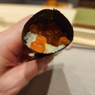 Ikura handroll addition.