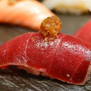Soy marinated Akami

rich flavor, lean tuna