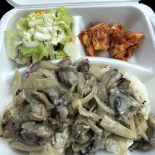 Steak w/mushrooms &amp; onion