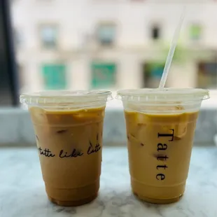 Iced chai latte and nitro cold brew