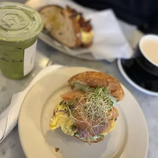 Matcha and Salmon Croissant