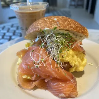 Smoked Salmon, Avocado, & Egg Sandwich