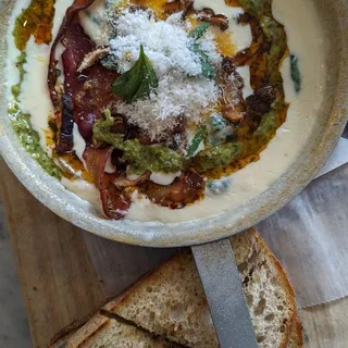 Potato, Mushroom, & Bacon Shakshuka
