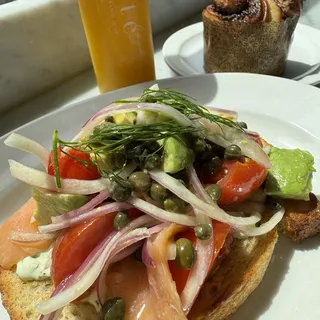 Smoked Salmon and Avocado Tartine