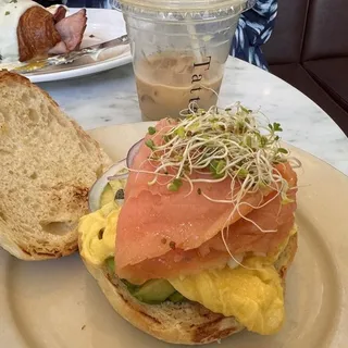 Smoked Salmon, Avocado, & Egg Sandwich