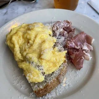 Prosciutto & Parmesan Scrambled Egg Plate