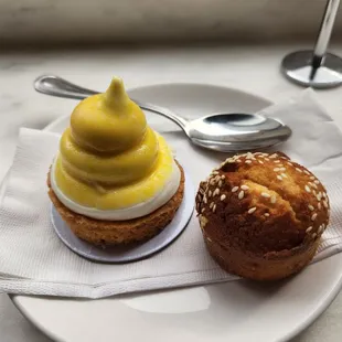 a pastry and a cupcake