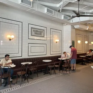 people sitting at tables