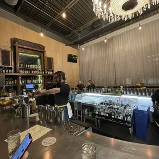 a bartender at a bar