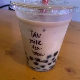 Boba Lavender Milk Tea. Extra lavender and extra boba.