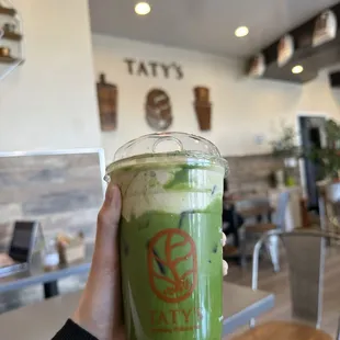 Banana Matcha Latte 24oz ($7)