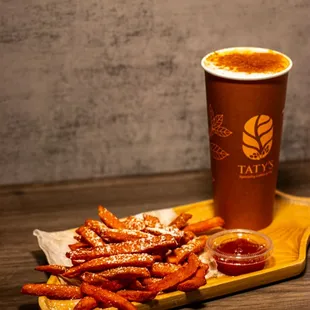 Hot Egg Coffee &amp; Sweet Potato Fries