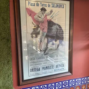 "Toro," "Toro," as the man dodges the bull.