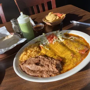 My favorite  enchilada plate.