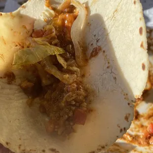 My taco made from Enchilada plate