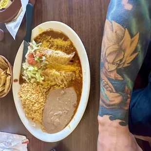 Beef enchiladas lunch special