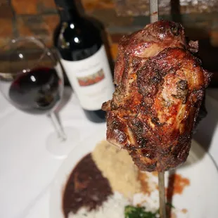 Best Leg of Lamb around, paired with a nice bottle of wine.