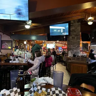 people eating at a restaurant