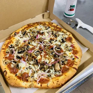 a pizza in a box