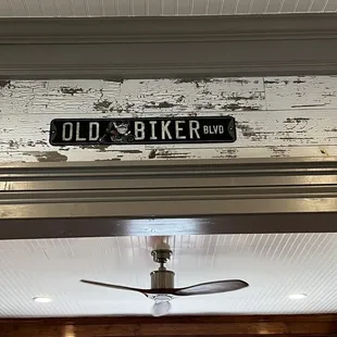 old biker street sign