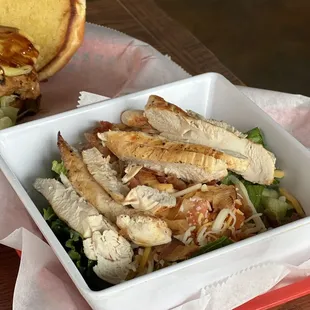 Grilled chicken salad with Italian dressing