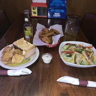 two plates of food on a table