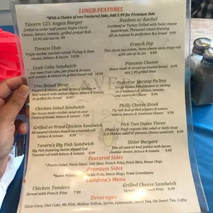 Lunch Menu
