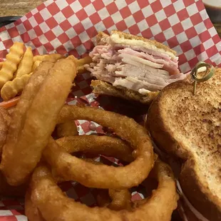 Mike Grip &amp; onion rings (and a few fries I stole from my husband!)