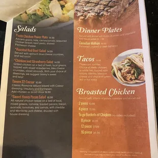 Salads and dinner items