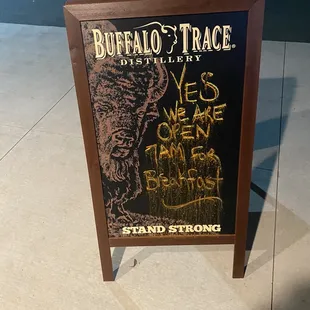 Sign out front